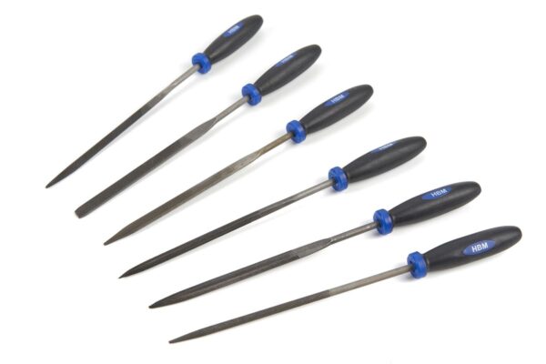 HBM 6 Delige Deluxe Naaldvijlenset, Sleutelvijlenset met Soft Grip Handvaten - Afbeelding 2