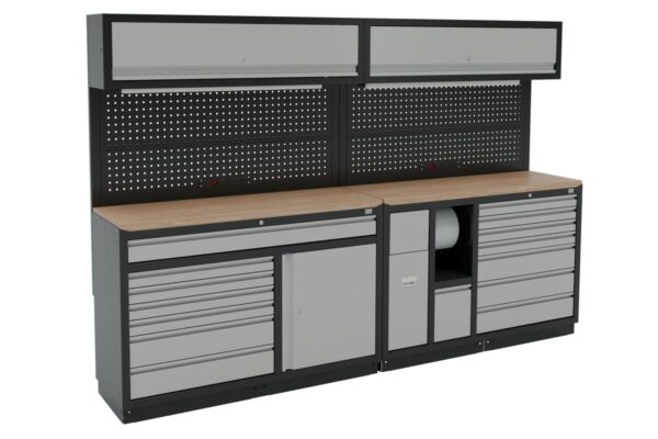 HBM modulair werkplaatssysteem 10-delig, zwart, grijs - Afbeelding 3