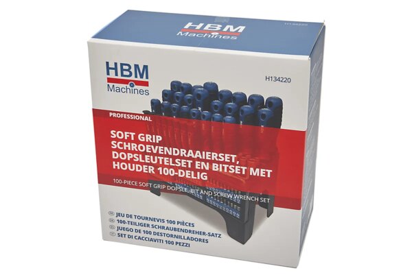 HBM soft grip schroevendraaier-, dopsleutel-, bitset 100-delig - Afbeelding 13