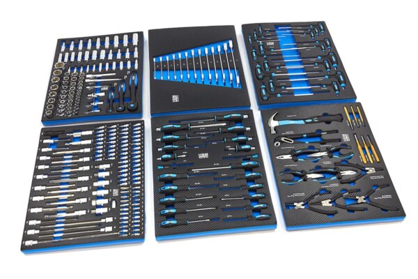 HBM Premium Gevulde Gereedschapswagen met deur - 245 Delig Inch (Engelse) Maten - Afbeelding 2