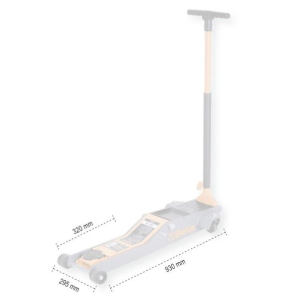 Beta lange en lage hydraulische garagekrik, 2 ton, 3029L/2T - Afbeelding 4
