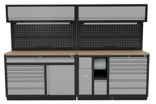 HBM modulair werkplaatssysteem 10-delig, zwart, grijs - Afbeelding 2