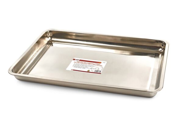 HBM RVS Olie Lekplaat, Lekbak, Olie Opvangschaal 600 x 400 x 48 mm.