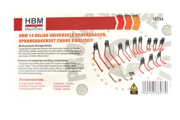 HBM 14 Delige Universele Opberghaken, Ophanghakenset Zware Kwaliteit - Image 3
