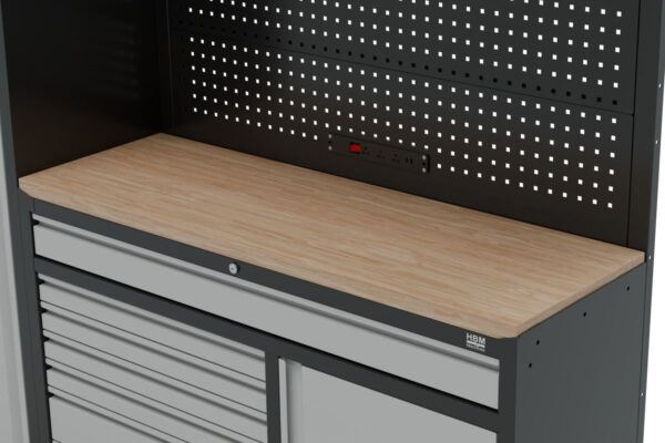HBM modulair werkplaatssysteem 6-delig, zwart, grijs - Afbeelding 5