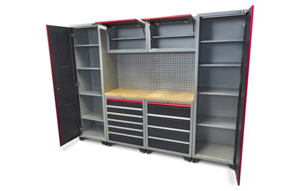 HBM professional deluxe modulair werkplaatssysteem, 9-delig, zwart rood - Afbeelding 8