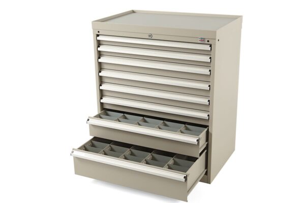 HBM gereedschapskast met bakjes en tussenschotten, 8 laden, 88 x 58 x 105 cm beige - Afbeelding 3