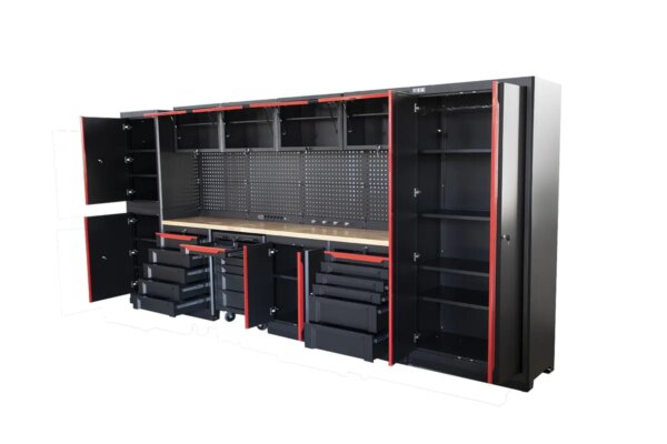 HBM expert modulair werkplaatssysteem, 17-delig, zwart rood - Afbeelding 7