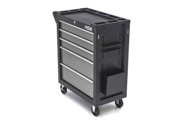 HBM deluxe gereedschapswagen, 5 laden, Klein, zwart, grijs - Afbeelding 9