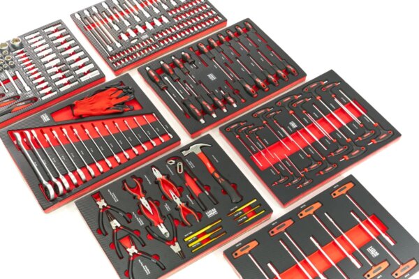 HBM 262 Delige Premium Gereedschapsvulling voor Gereedschapswagen - ROOD - Afbeelding 3