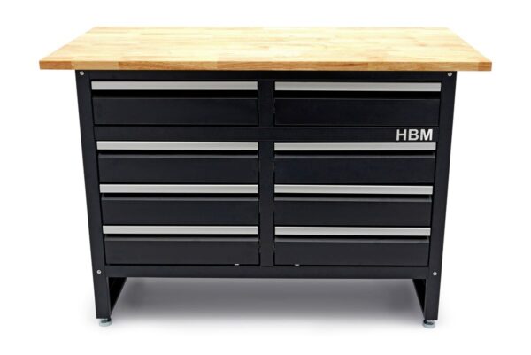 HBM 120 Cm Werkbank Met 8 Laden en Massief Houten Werkblad - Afbeelding 2