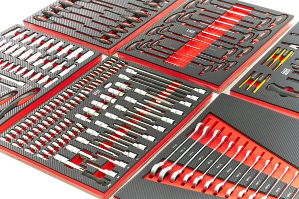 HBM 245 Delige Premium Gereedschapsvulling voor Gereedschapswagen - ROOD - Afbeelding 3