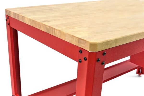 HBM 155 cm Professionele Werkbank met 5 Laden en Houten Werkblad, ROOD - Afbeelding 7