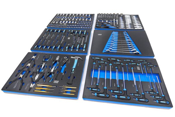 HBM Premium Gevulde Gereedschapswagen met deur - 245 Delig Inch (Engelse) Maten - Afbeelding 37