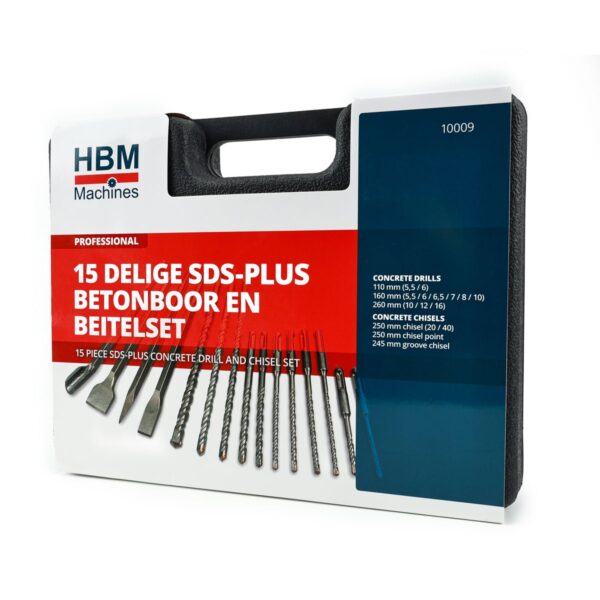 HBM SDS-Plus 2 snijder  betonborenset 11-delig - Afbeelding 8