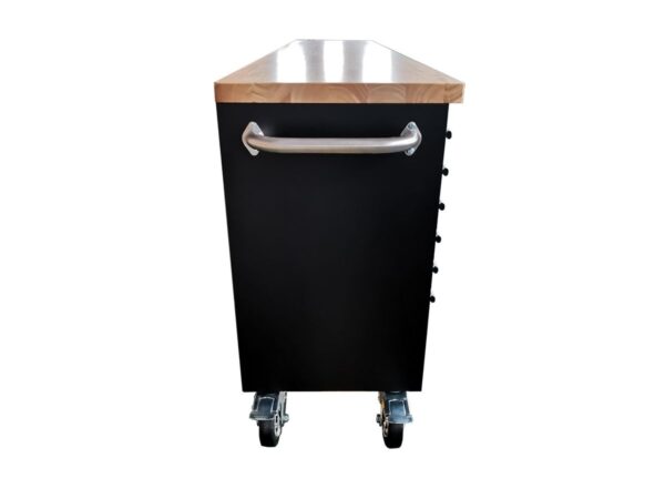 HBM gereedschapswagen met houten werkblad , 258 cm, zwart - Bild 3
