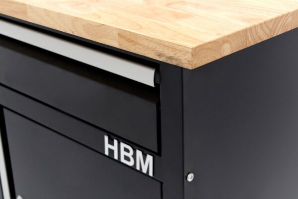 HBM 120 Cm Werkbank Met 5 Laden 1 Deur en Massief Houten Werkblad - Afbeelding 10