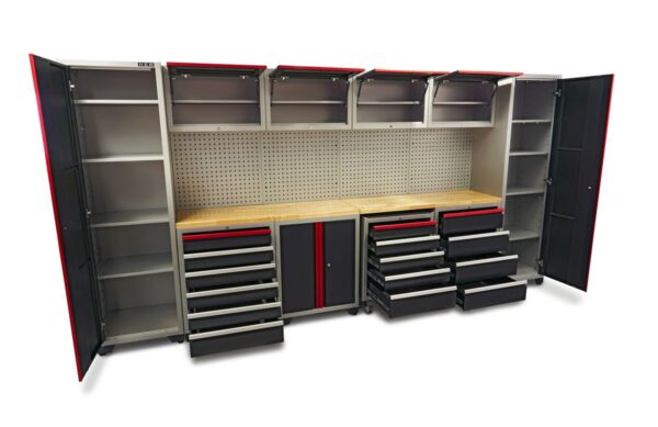 HBM professional deluxe modulair werkplaatssysteem, 16-delig, zwart rood - Image 9