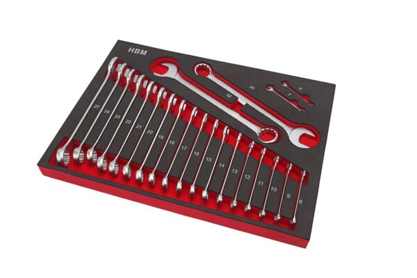 HBM Professionele 22 Delige Ring - Steeksleutelset Foam Inlay