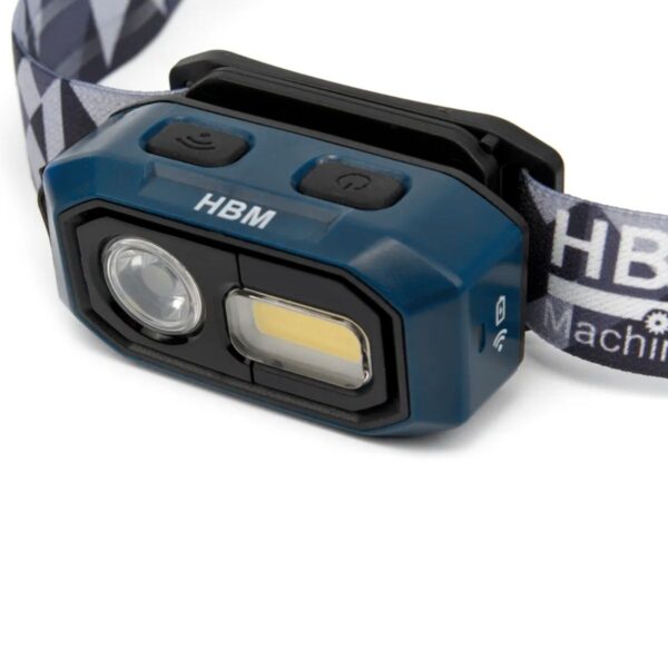 HBM Professionele Oplaadbare Hoofdlamp 480 Lumen, 3 Functies, Van 10 tot 100 % Dimbaar Met Bewegings