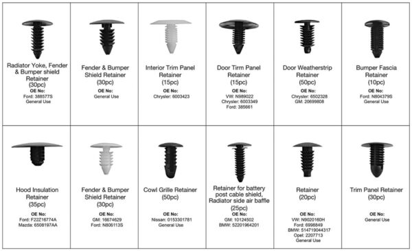 HBM 340 Delige Assortiment Universele Bekleding Clips - Afbeelding 2