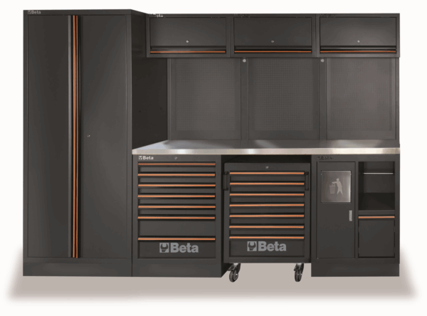 Beta werkplaatssysteem C45PRO 2.0, RVS blad, inclusief 268-delig gereedschapset