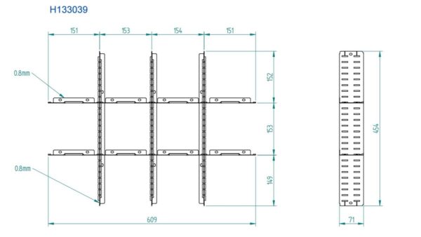 HBM tussenschot set 100 mm voor 1 lade - Afbeelding 2