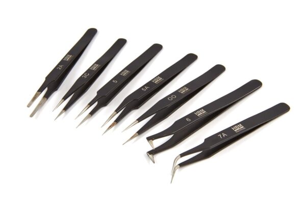 HBM Professionele 7 Delige Anti Magnetische RVS Pincet set