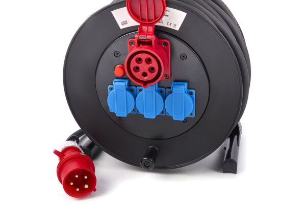 HBM Professionele 25 Meter 230 en 400 Volt Kabel, Stroomhaspel 5x2,5 mm - Afbeelding 3