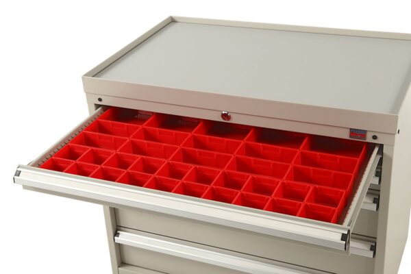 HBM gereedschapskast met bakjes en tussenschotten, 8 laden, 88 x 58 x 105 cm beige - Afbeelding 5