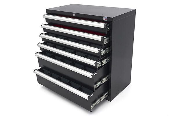 HBM 6 Laden Profi Gereedschapskast 90 x 45 x 90 cm zwart - Afbeelding 4