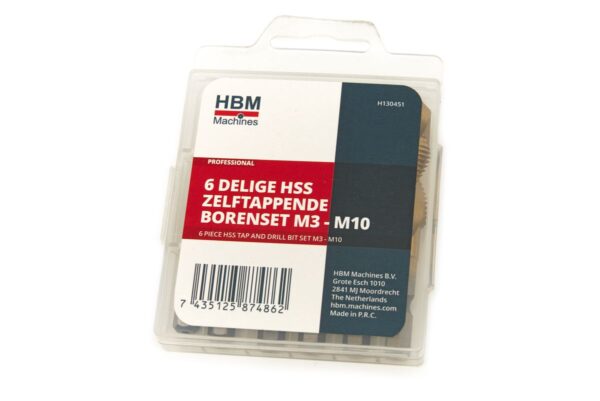 HBM 6 Delige HSS Zelftappende Borenset M3 tot M10 - Afbeelding 3