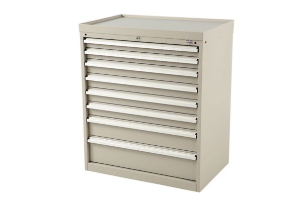 HBM gereedschapskast met bakjes en tussenschotten, 8 laden, 88 x 58 x 105 cm beige