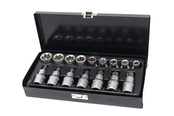 HBM Inwendige en uitwendige torx doppenset 16 delig 1/2 inch