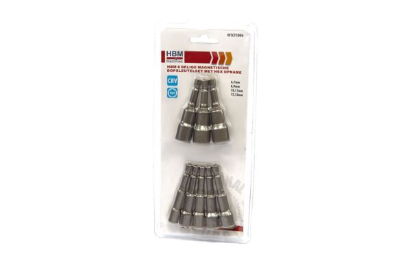 HBM 8 Delige Magnetische Dopsleutelset met HEX opname - Afbeelding 2