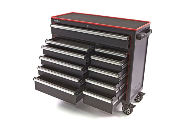 HBM Gereedschapswagen met 11 laden - 111 cm - zwart - Afbeelding 4