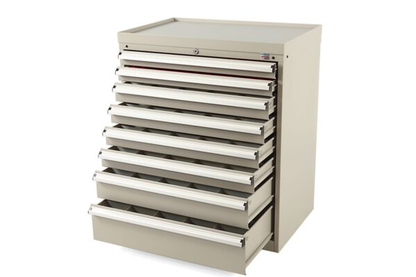 HBM gereedschapskast met bakjes en tussenschotten, 8 laden, 88 x 58 x 105 cm beige - Afbeelding 2