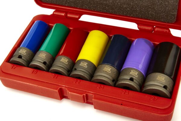AOK 7 Delige Professionele 1/2 inch Lange Krachtdoppenset - Afbeelding 2