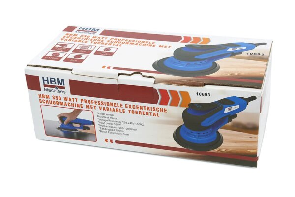 HBM 350 Watt excentrische schuurmachine met variable toerental - Afbeelding 10