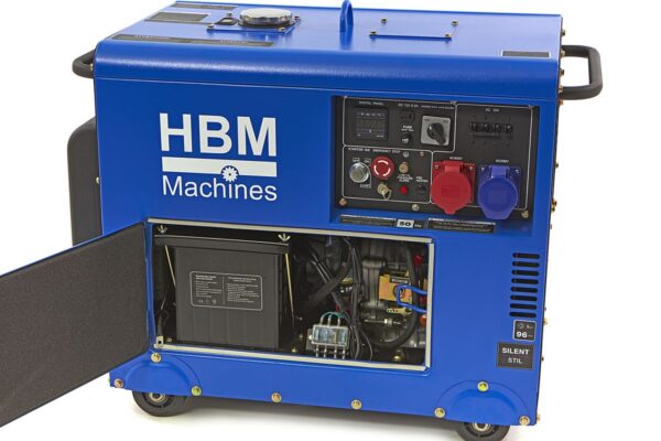 HBM 7900 Watt Standby Generator, Aggregaat Met 498 cc Dieselkrachtstroom Motor, 400V/230V/12V - Afbeelding 4