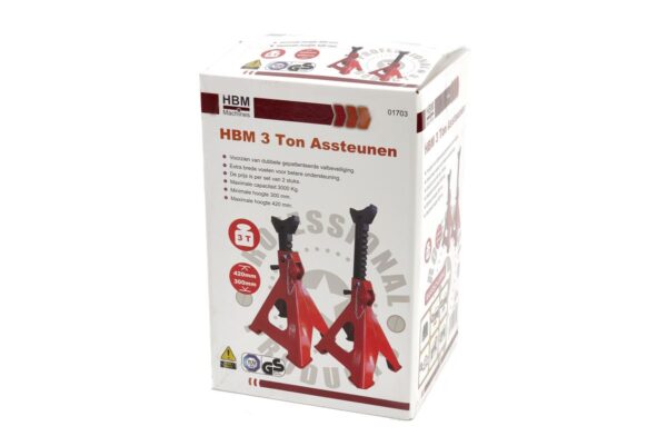 HBM 3 ton assteunen – verstelbare hoogte, robuust staal, veiligheidsvergrendeling - Image 17