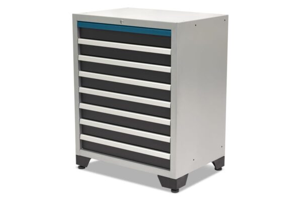 HBM 8 Laden Deluxe Professionele Gereedschapskast voor Werkplaatsinrichting zwart blauw