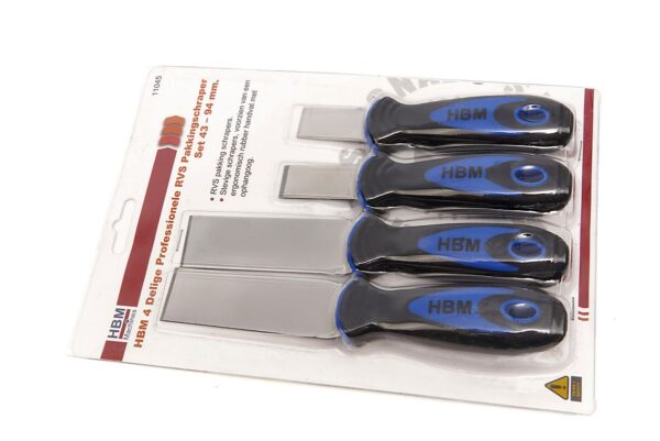 HBM 4 Delige Professionele RVS Pakkingschraper Set 43 – 94 mm. - Afbeelding 3