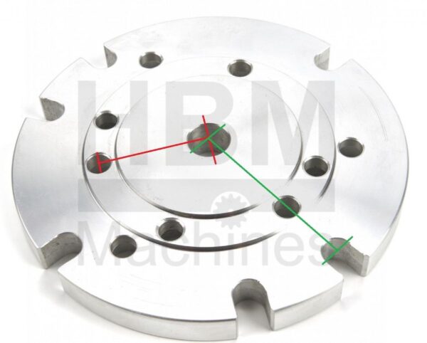 HBM Aluminium Flens voor 100 en 125 mm Klauwplaat DIN 6350 - Afbeelding 4