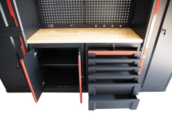 HBM expert modulair werkplaatssysteem, 10-delig, zwart rood - Afbeelding 4