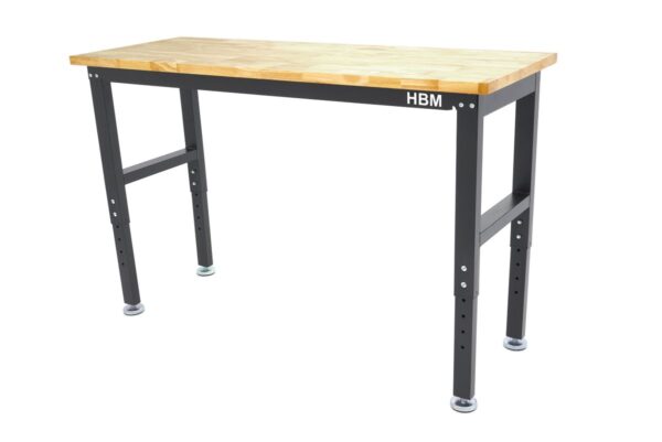 HBM 152 Cm. Professionele In Hoogte Verstelbare Werkbank Met Massief Houten Werkblad - Image 4
