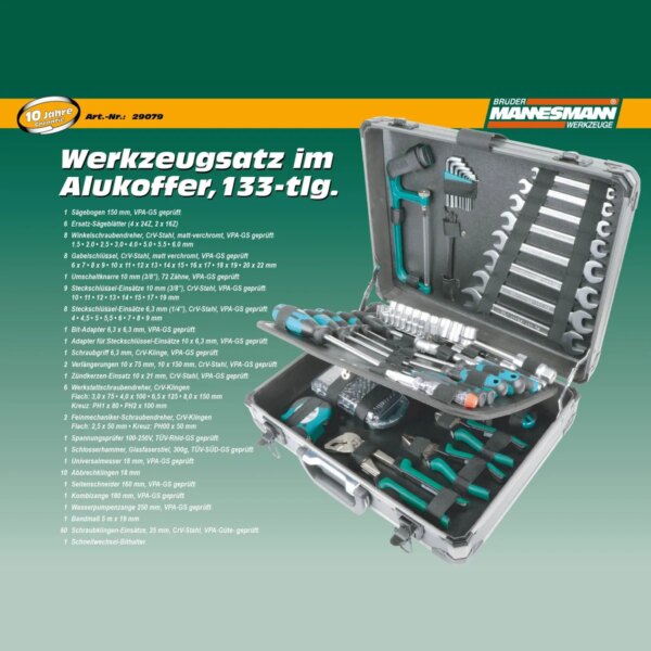 Mannesman gereedschapskoffer 133-delig 29079 - Image 4