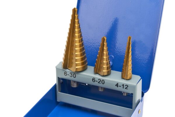 HBM 3 Delige HSS - Tin Gecoate Trapgatborenset / Stappenborenset - Afbeelding 7