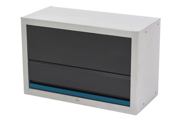 HBM Deluxe Professionele Bovenkast met Gasveren voor Werkplaatsinrichting zwart blauw