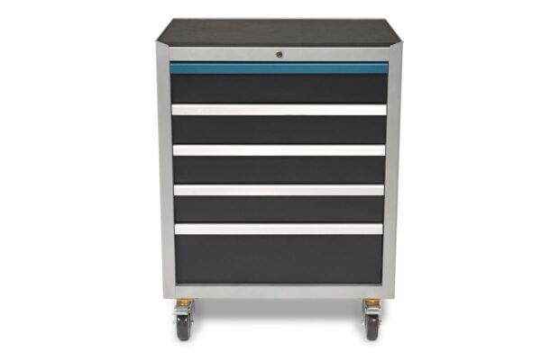 HBM deluxe professionele gereedschapswagen 5 laden, zwart blauw - Afbeelding 2